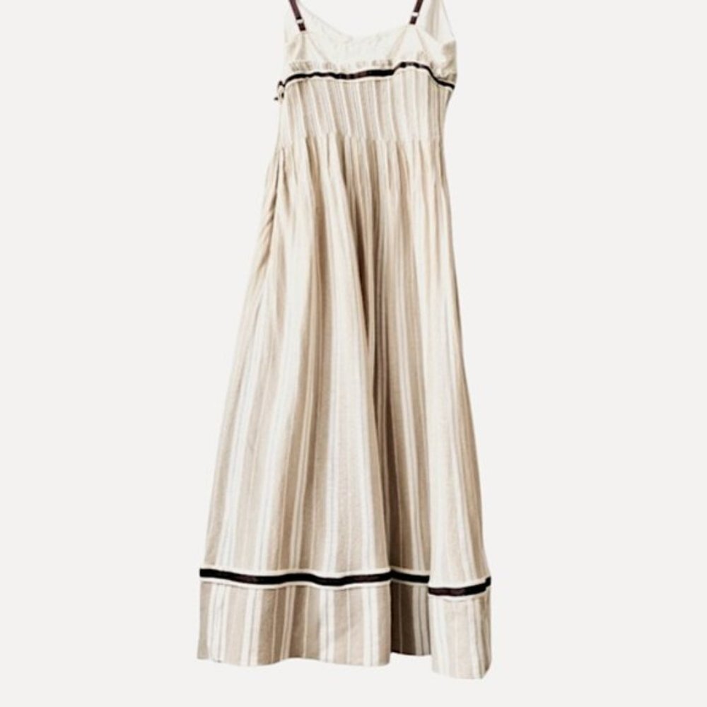 Vintage Tristan Maxi Pleated Striped Strappy Dress - Picture 13 of 13